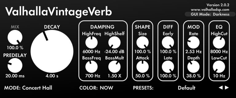 Valhalla VintageVerb: Vintage Reverb Plugin | Valhalla DSP Plugin